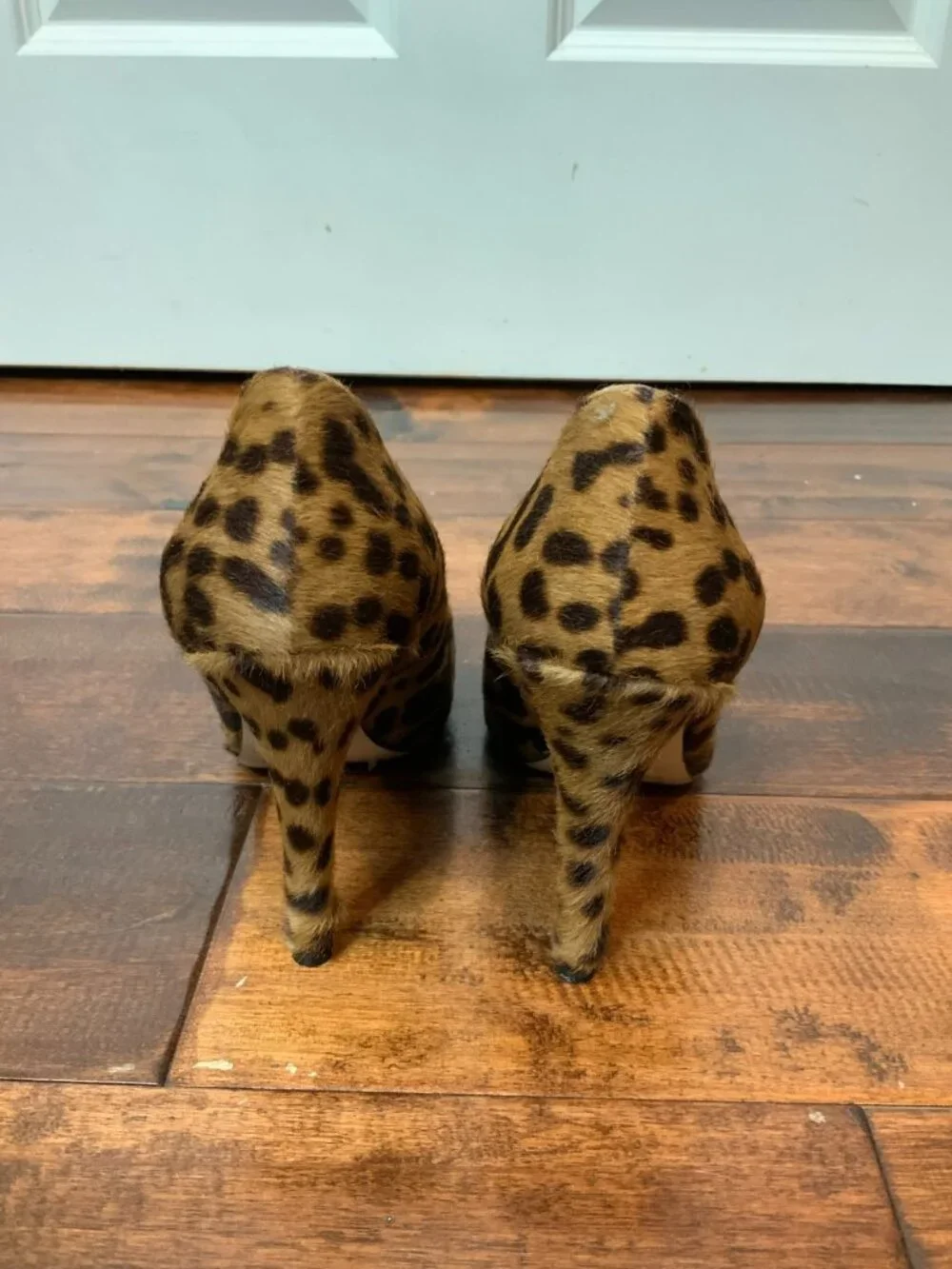 Miu Miu Brown Calf Hair Leopard Print Pump Heels, Size 9 | 39